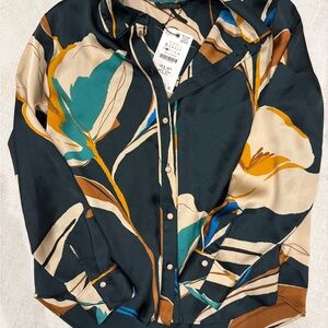 Zara Multicolor Abstract Shirt